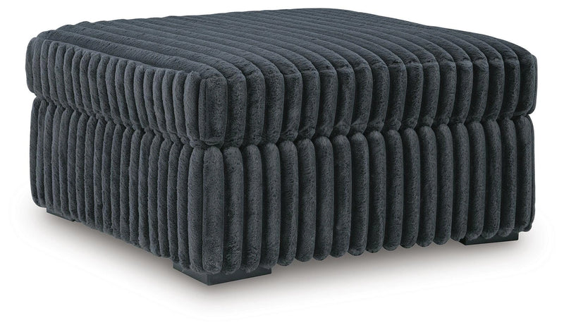 Midnight-Madness Oversized Accent Ottoman - Gunmetal